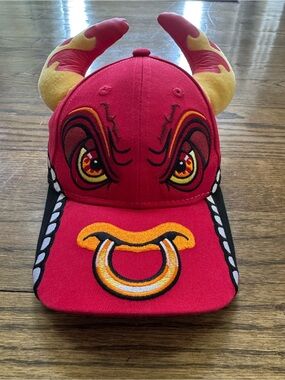 Monster Jam El Toro Loco horn hat cap red embroidered novelty truck adjustable